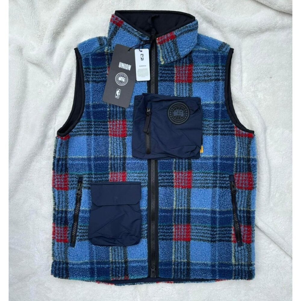 Canada Goose x NBA x Union LA Legion Blue Plaid Fleece Vest